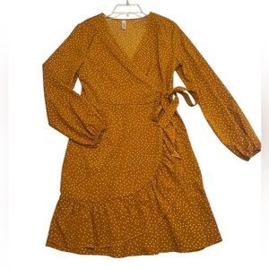EUC Fashion Collection Orange Polka Dot Dress Size S